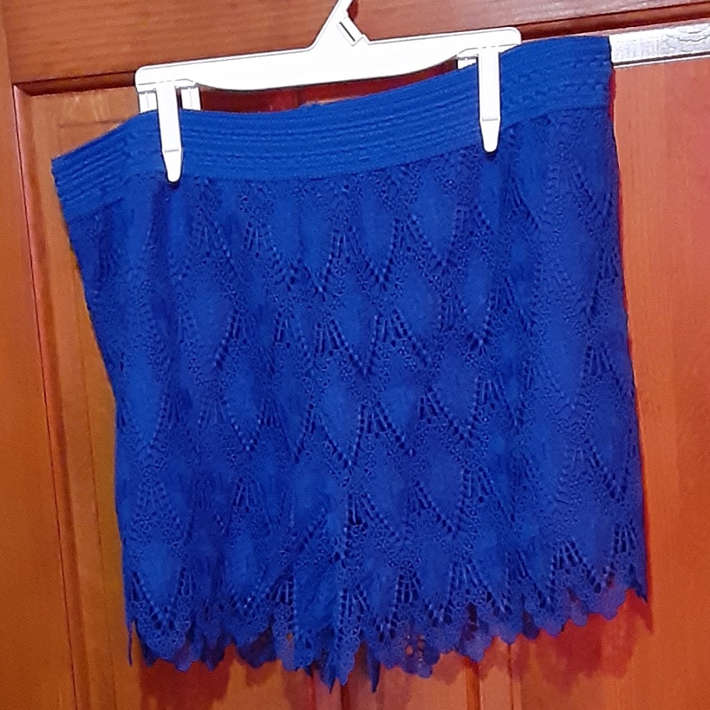 Crochet Lace Lined Pull On Shorts